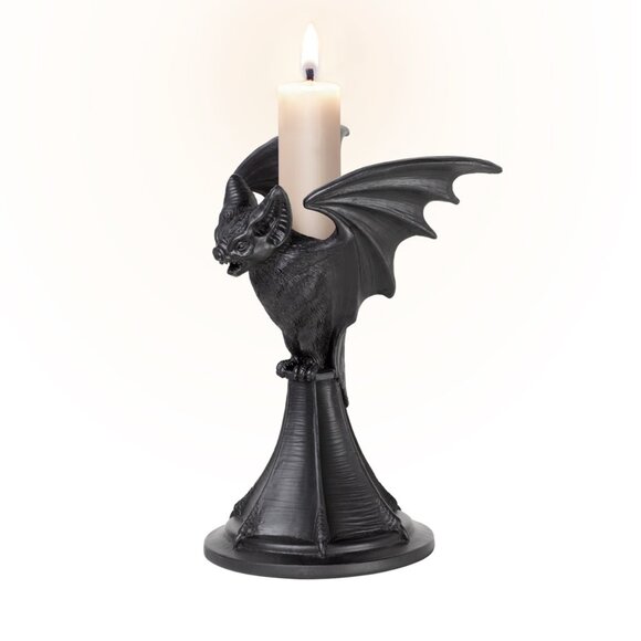 Bat Candle Holder Alchemy Gothic Vespertilio Candlestick Holder - Picture 1 of 4